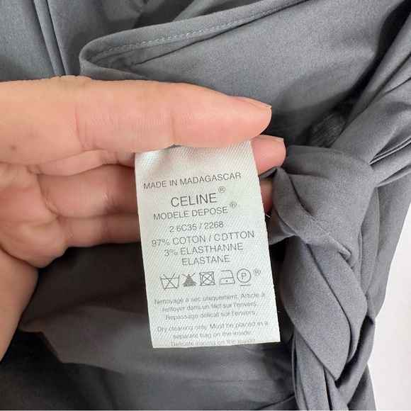 Celine Grey Cotton Blend Braided Detail Short Dress Size 34 EU 2 US - Picture 7 of 11